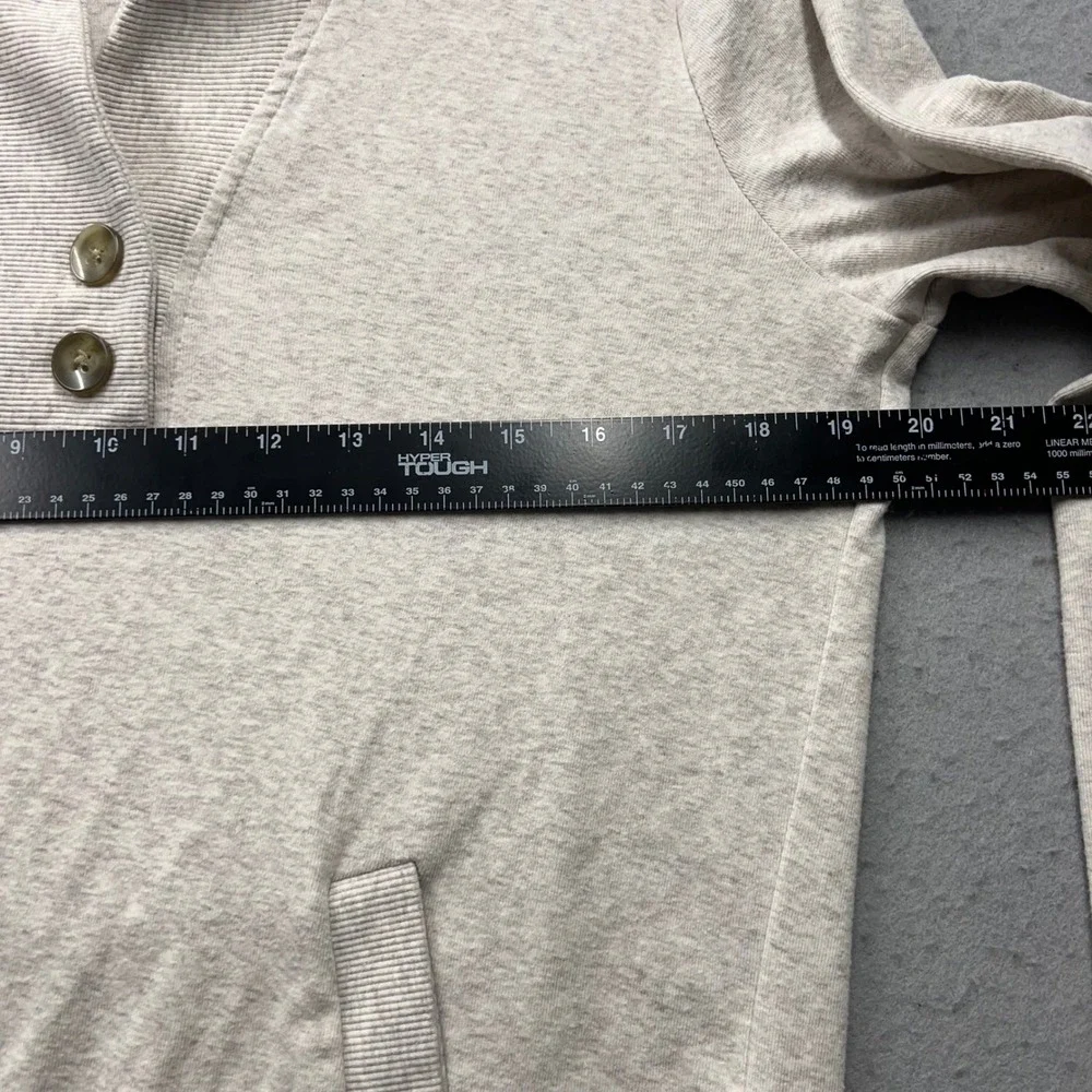 Banana Republic Mens M Oatmeal Heather Button Collar Pullover Sweatshirt 1714